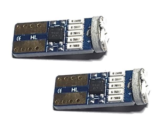T10 w5w Canbus Röd 2-pack Led lampor med 15st 4014smd chip