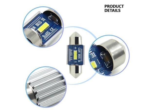 canbus c5w 39mm Led 400 lumen 6000K 2-pack festoon c10w