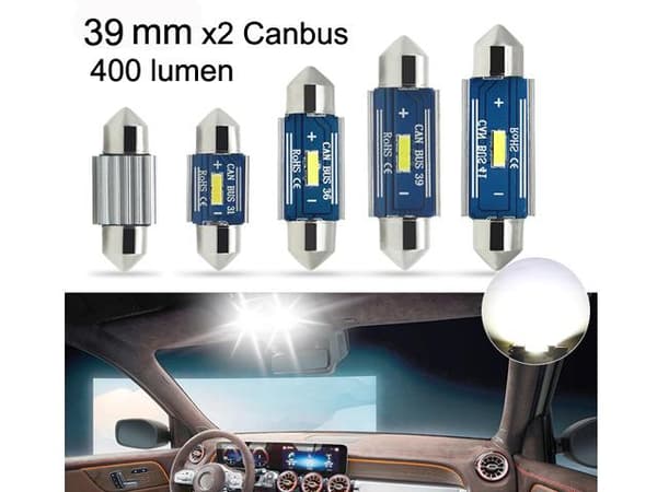 canbus c5w 39mm Led 400 lumen 6000K 2-pack festoon c10w