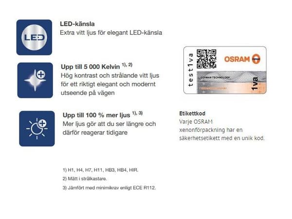 Osram H11 +100% COOL BLUE 5000k halogen lampor 12v DC PGJ19-2