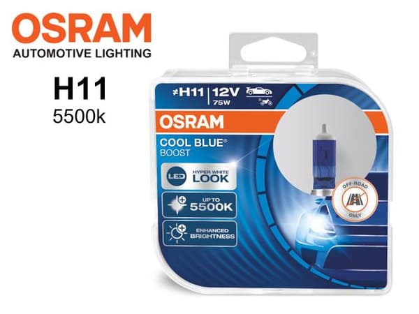 Osram H11 COOL BLUE BOOST 5500k halogen lampor 12v DC PGJ19-2