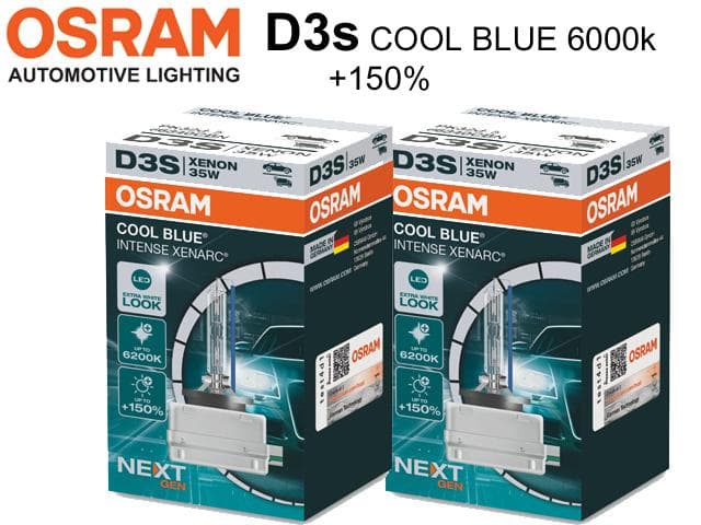 Osram D3S 35W 6000k +150% COOL BLUE INTENCE xenon lampor 2-pack