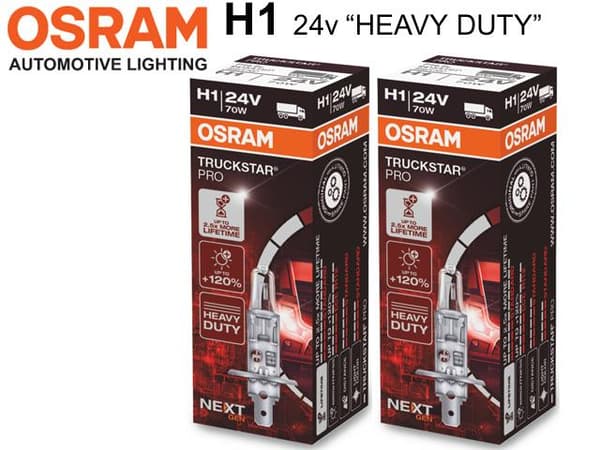 Osram H1 +120% 24volt 70w halogen premium lampor P14.5s 2st
