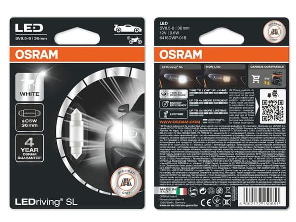 Osram c5w 36mm Led 6000K 1-pack spollampa festoon sv8,5-8