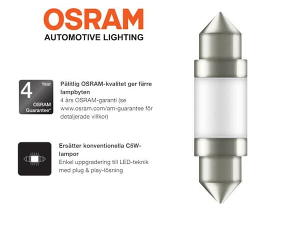 Osram c5w 36mm Led 6000K 1-pack spollampa festoon sv8,5-8