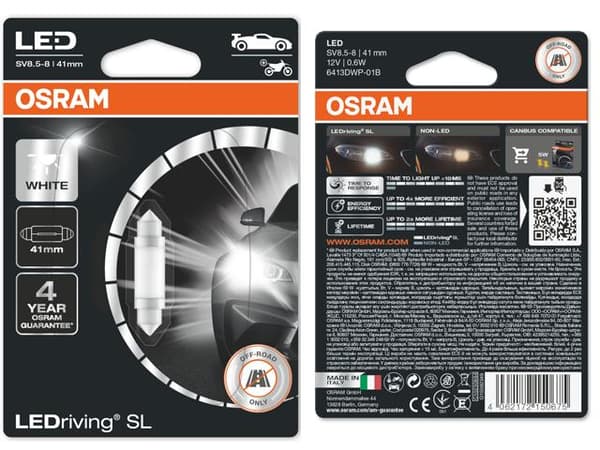 Osram c5w 41mm Led 6000K 1-pack spollampa festoon sv8,5-8 c10w