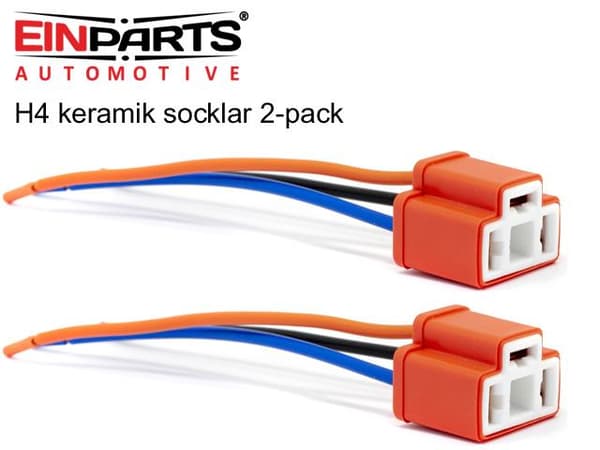 EINPARTS H4  led / halogen hon keramik kontakter socklar 2-pack