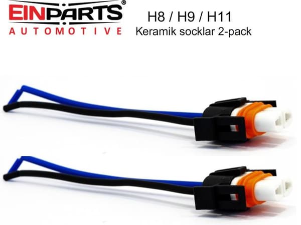 EINPARTS H8 H9 H11 led / halogen hon keramik kontakter 2-pack