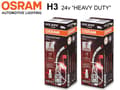 Miniatyrbild 1 av 6: Osram H3 +100% 24volt 70w halogen premium lampor PK22s  2st