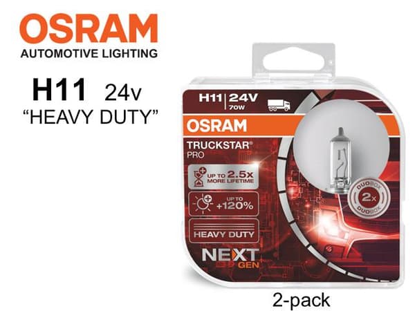 Osram H11 +120% 24volt 70w halogen premium lampor PGJ19-2  2st