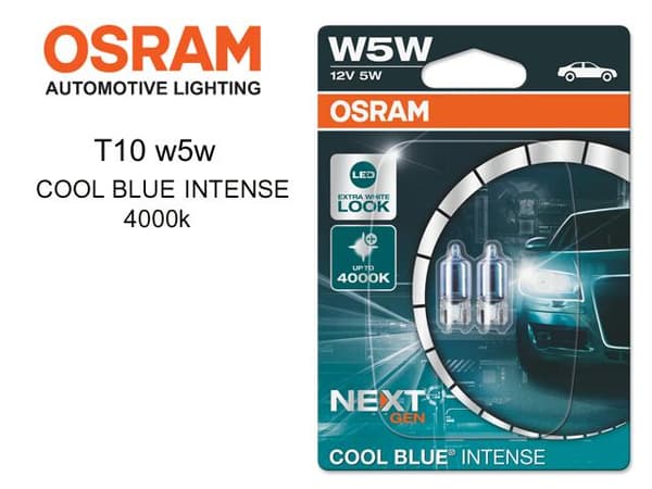Osram T10 w5w COOL BLUE 4000k halogen lampor 12v DC W2.1x9.5d