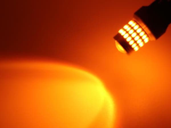 Ba15s gul blinkers led lampor 12v p21w 1156