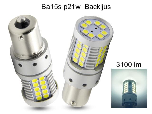 Ba15s Canbus p21w 1156 Led m. 54st 3030smd backljus 2-pack