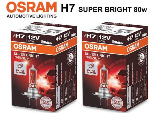 Osram H7 SUPER BRIGHT halogen premium lampor 12v DC px26d