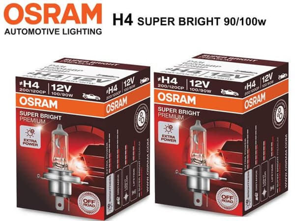 Osram H4 SUPER BRIGHT halogen premium lampor 12v DC P43t