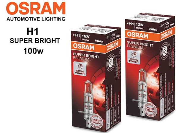 Osram H1 SUPER BRIGHT halogen premium lampor 12v DC P14.5s