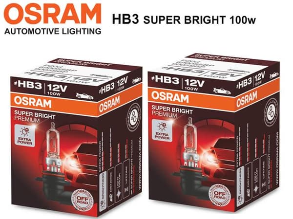 Osram HB3 SUPER BRIGHT halogen premium lampor 12v DC P20d 9005