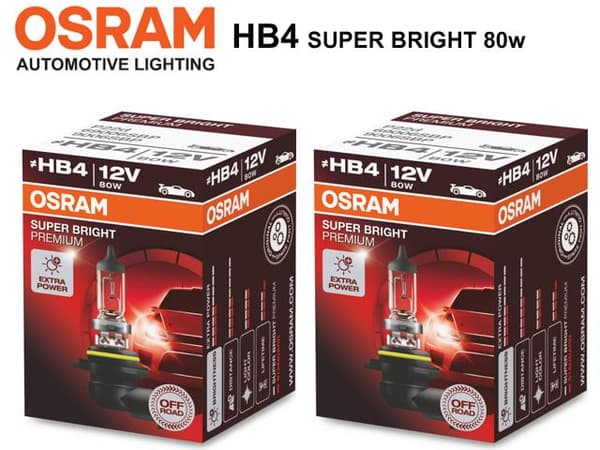 Osram HB4 SUPER BRIGHT halogen premium lampor 12v DC P22d 9006