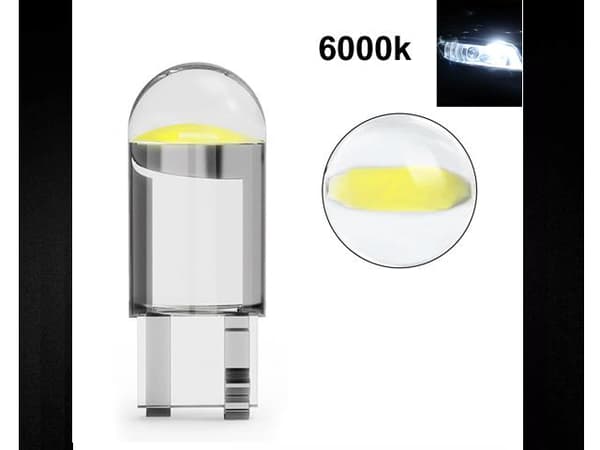 T10 w5w 6000k Led med 1st COB led chip 12v DC  10-pack