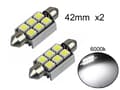 Miniatyrbild 1 av 3: Spollampa 41mm 42mm 6000k Canbus Led 5050SMD C5W SV8.5 2stycken