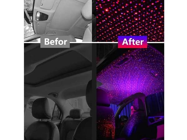 Led stjärnhimmel röd + lila USB  flash + voice + breath