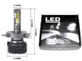 Miniatyrbild 2 av 4: P60 led kit H4 +4300 lumen 53w 6000k halvljus helljus 2-pack