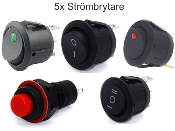Strömbrytare 5-pack olika modeller avbrytare vaggströmställare