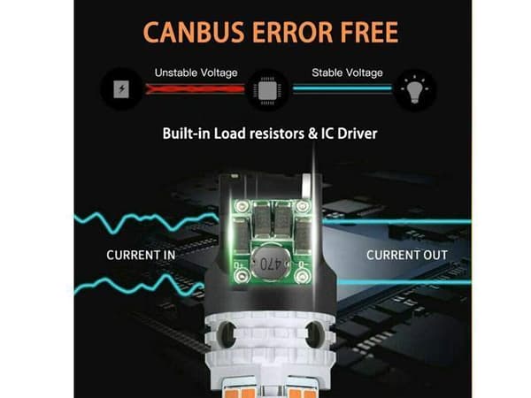Ba15s gul blinkers Canbus led lampor 12v p21w 1156 diadem 2st
