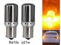 Miniatyrbild 1 av 8: Ba15s gul blinkers Canbus led lampor 12v p21w 1156 diadem 2st