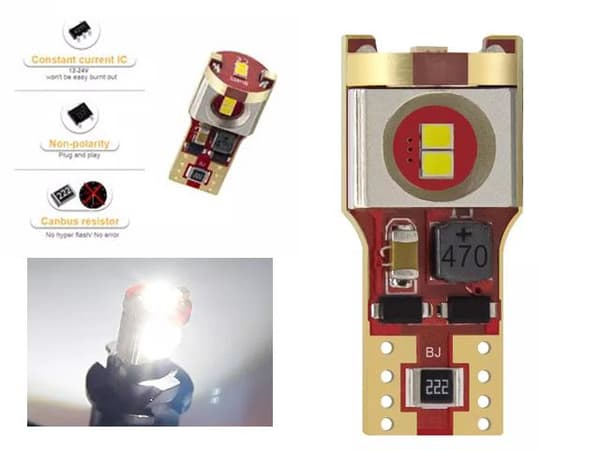 T10 w5w Canbus 6000k Led lampor m. 15st 2835SMD chip 2-pack