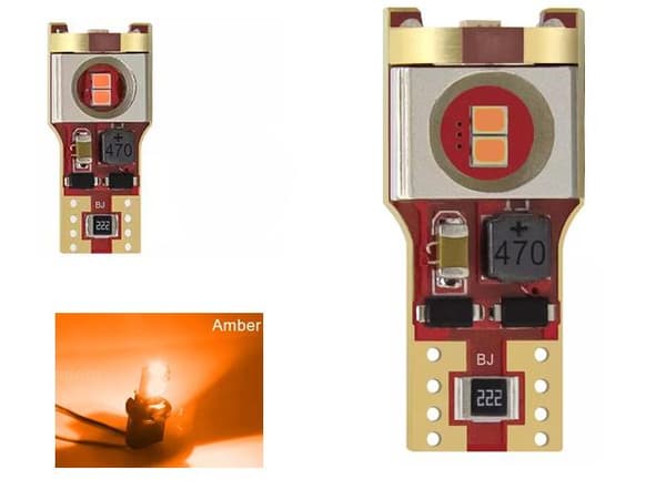 T10 w5w Canbus Orange Led lampor m. 15st 2835SMD chip 2-pack