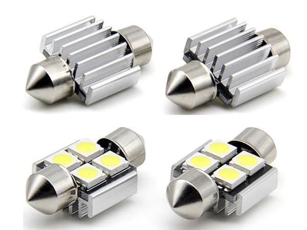 Spollampa 31mm blå canbus Led 5050SMD 4-pack C5W SV8.5
