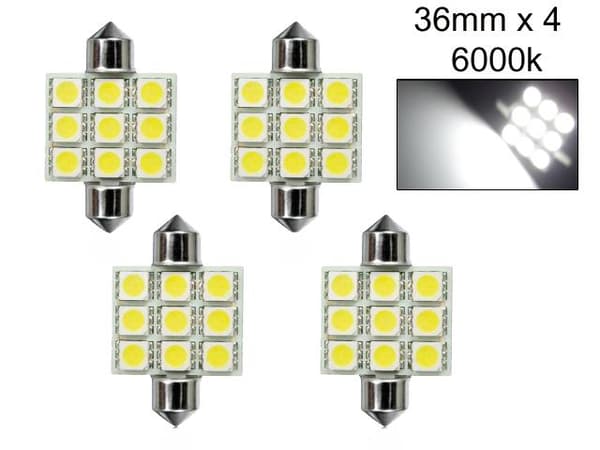 Spollampa 36mm led 5050SMD 6000K 2-pack C5W SV8.5
