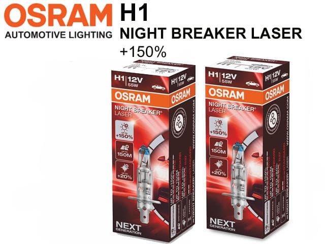 Osram H1 +150% NIGHT BREAKER LASER halogen premium P14.5s
