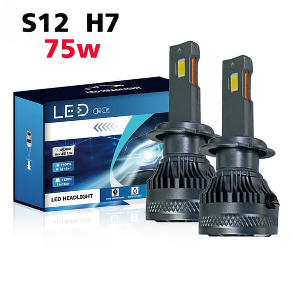 S12 75w H7 led kit 6500 lumen 6000k 2-pack