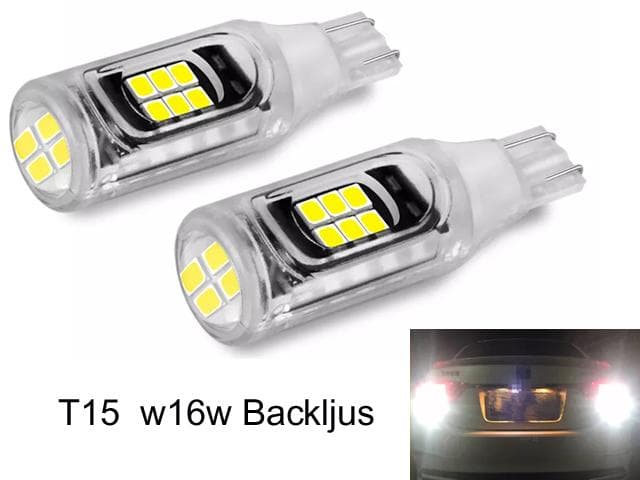 T15 W16W 921 912 906 backljus Led 500 lumen 16x chip 6000K 2st