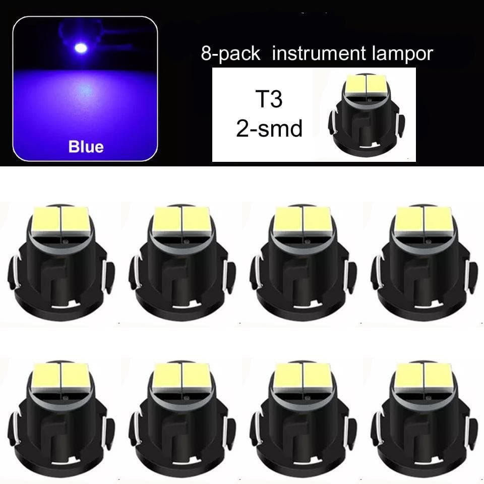 T3 Neo Wedge 8-pack med 2x2016smd led chip instrument belysning