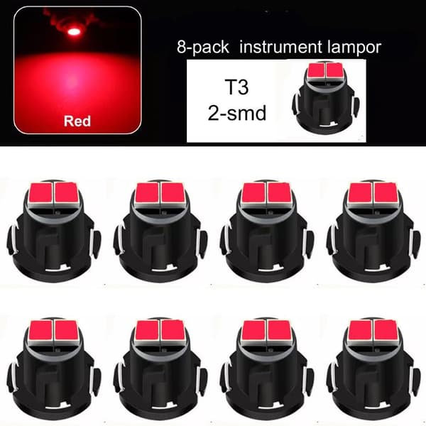T3 Neo Wedge 8-pack med 2x2016smd led chip instrument belysning
