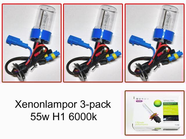 xenon lampor 55w H1 6000k 3-pack HID xenonlampor