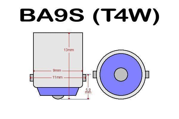BA9S vit 10-pack rundstrålande t4w led med 1st fluxled chip