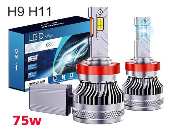 S12 75w H8 H9 H11 led kit 6500 lumen 6000k 2-pack