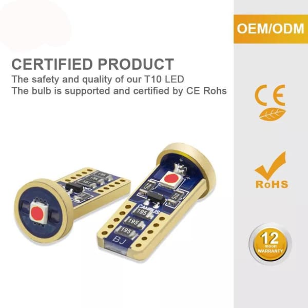 T10 w5w röda Led lampor Canbus 3x 3030SMD chip 2-pack 12-16v