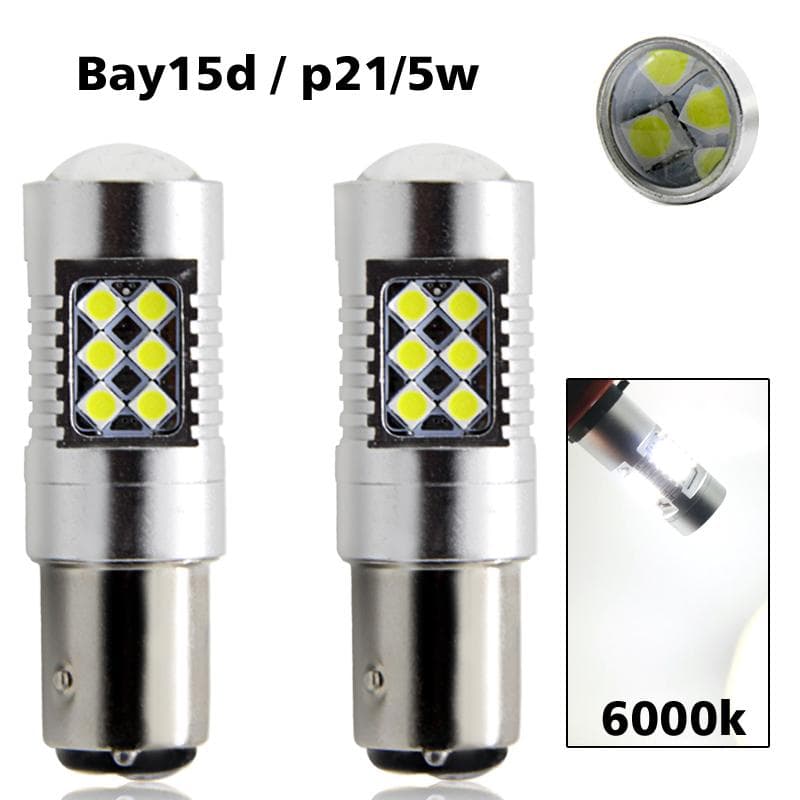Bay15d 6000k p21/5w 1157 Led m 3030smd 2-pack position/bromsljus