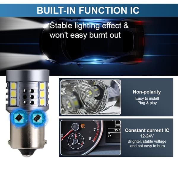 Ba15s 12-24v 6000K led lampor bromsljus backljus 1156 p21w
