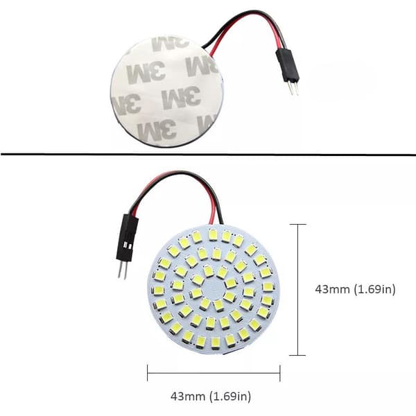 Ledplatta 43mm m.48st SMD chip T10 w5w BA9S 31 - 41mm spollampa