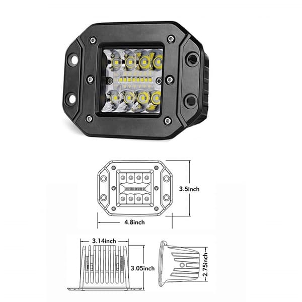 LED Ramp, Infällt Arbetsljus 5" 4320lm IP68