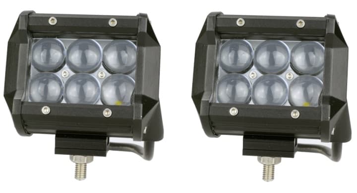 2-pack LED-ramp - Arbetsljus/backljus 36W, 4", 2520LM