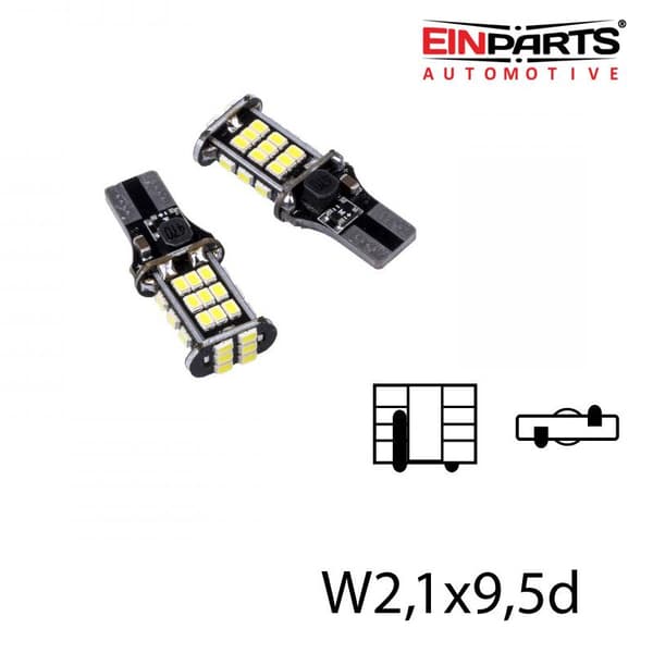 T15 W16W 921 912 906 backljus Led 1000 lum 6000K W2,1x9,5d