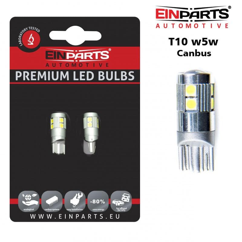 T10 W5W Canbus Led 300 lum xenonlook 6000K W2,1x9,5d