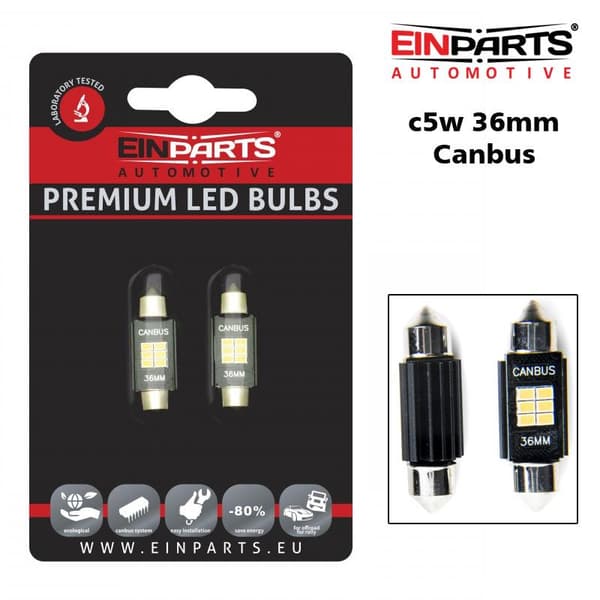 EINPARTS Canbus c5w 36mm Led 310 lumen 6000K 2-pack festoon